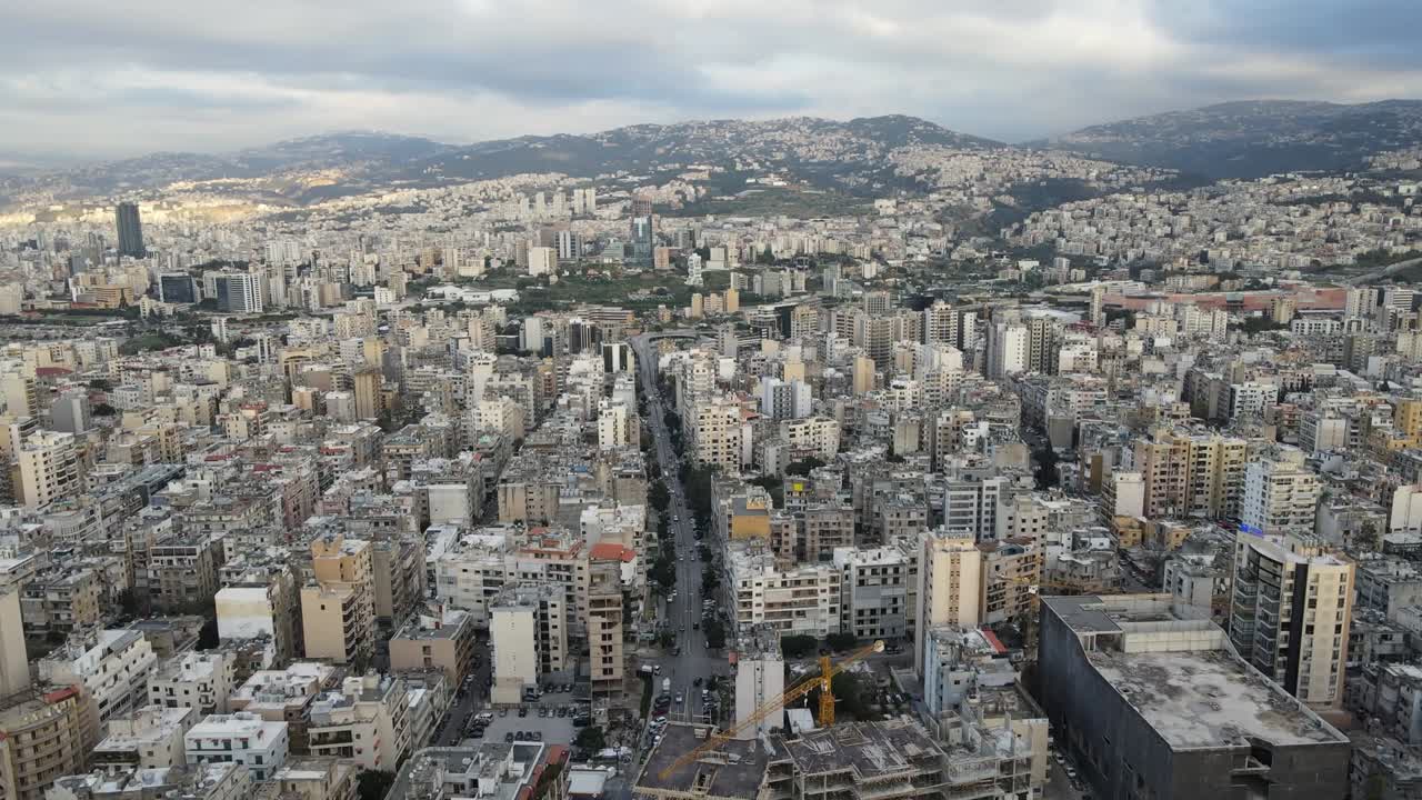 베이루트의 해안가의 드론 사진