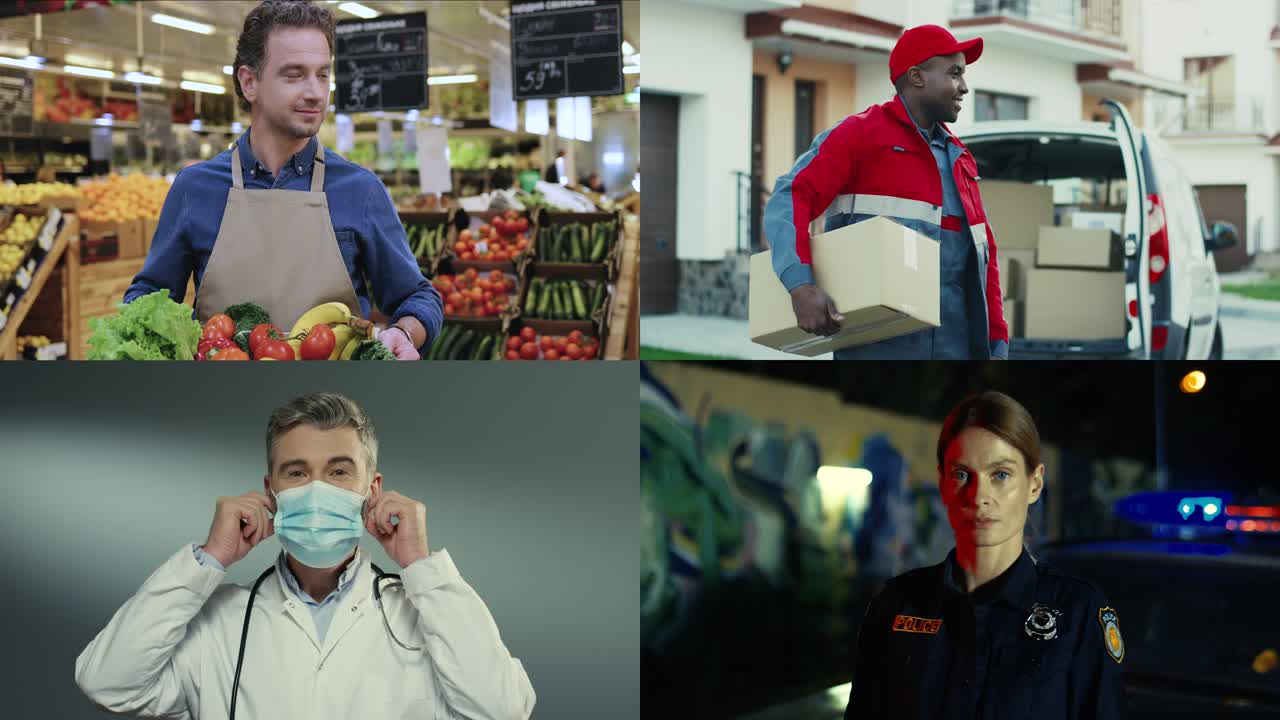 коллаж мультиэтнических профессионалов