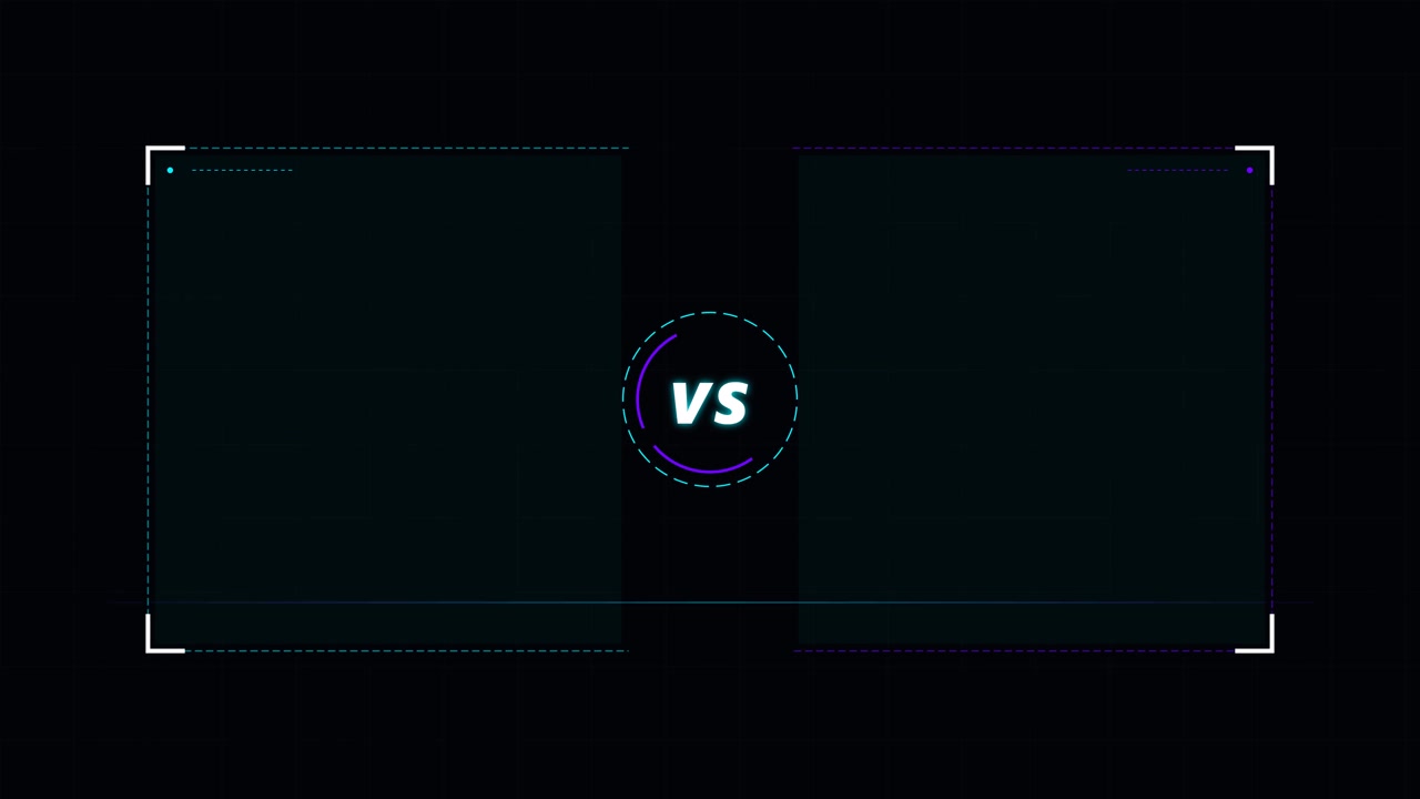 Modello di schermata Versus con layout a schermo diviso