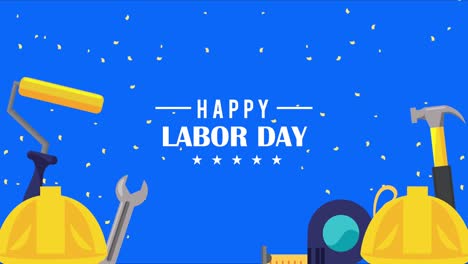 happy labor day lettering with tools