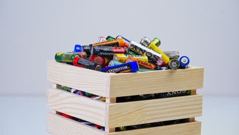 Used batteries. E-waste concept