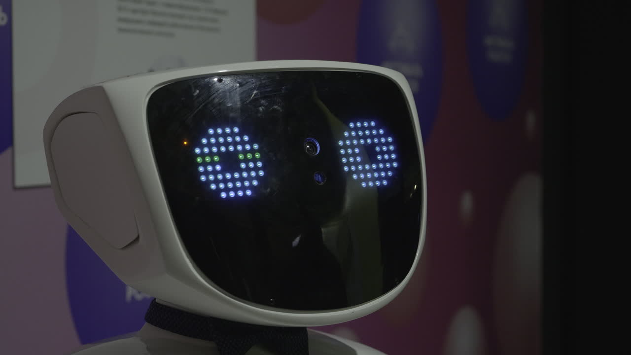 primer plano de la cabeza de un robot