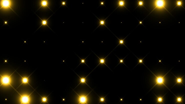Pannello da discoteca animato con luci gialle lampeggianti su sfondo nero