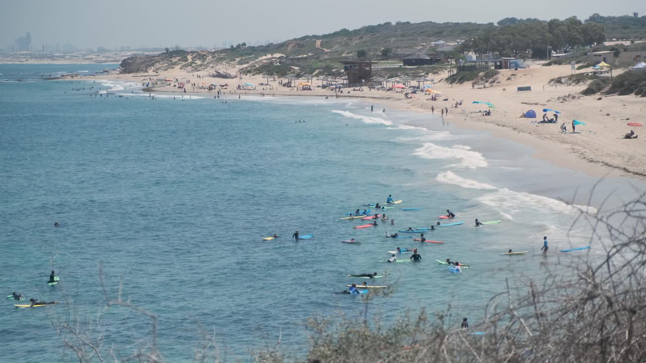 많은 사람들이 서핑