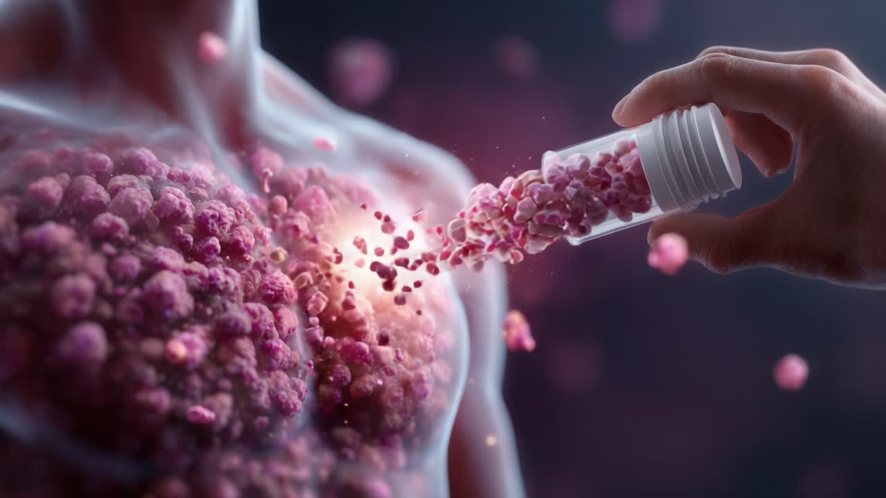 A Glimmering Transformation: The Concept of Infusing Health with Healing Particles, Representing the Fusion of Science and Nature in a Stunning Visual Metaphor