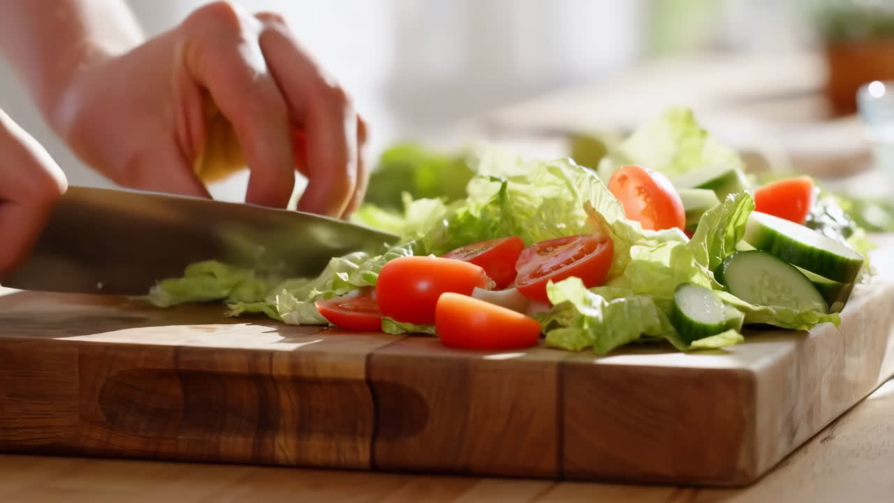 Preparing fresh salad