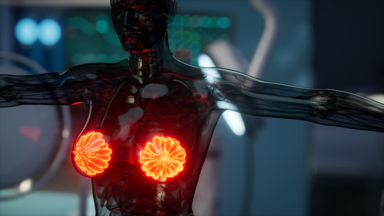 exploración médica del pecho de la mujer