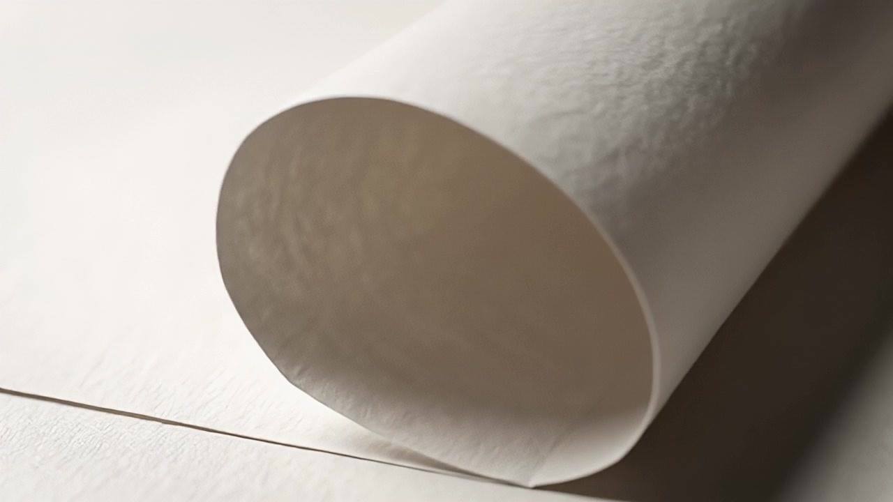 Close-up of a White Sheet of Paper Being Rolled Up