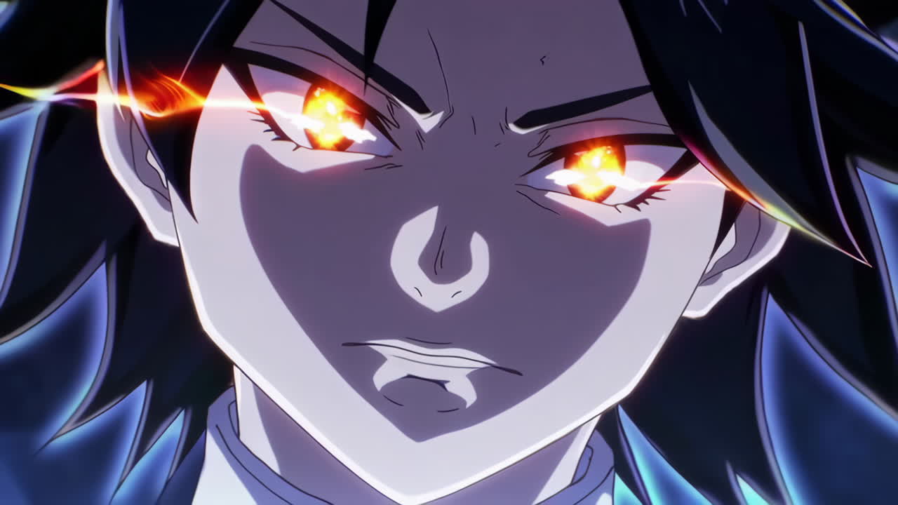 Anime Girl with Glowing Eyes