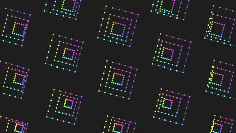 Futuristic-neon-cubes-pattern-from-dots-and-lines