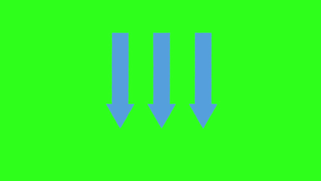 Three blue arrows move downward across a bright green grid with smooth, consistent transitions