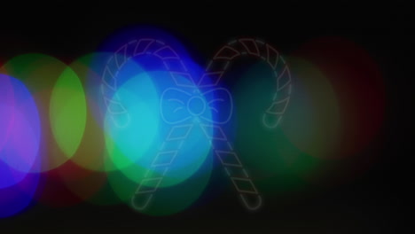 animation of light spots with christmas candy canes