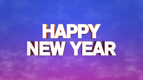 feliz año nuevo con nube morada en el cielo