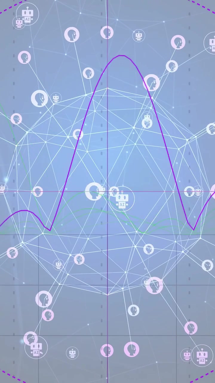 Vertical video: Purple wave entering left, waving across mesh orb, forming rings, showing flow