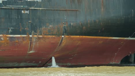 cooling water from a massive containership