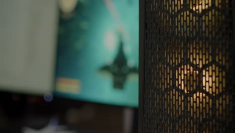 primer plano del escritorio del sistema rgb preparado para el torneo en línea de e-sport