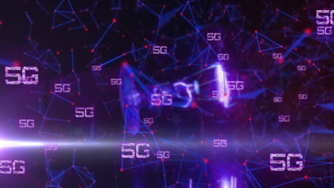 Animación-De-Red-De-Texto-5g-Sobre-Conexiones-Brillantes