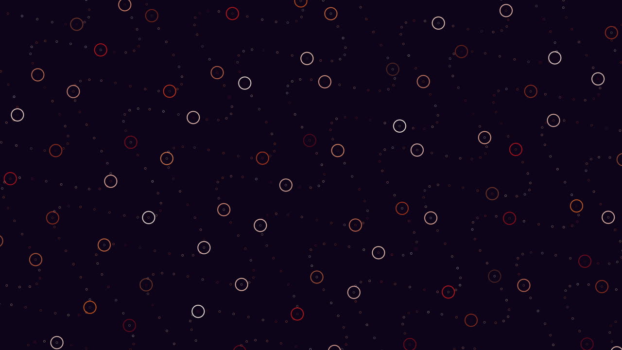 Waves pattern with colorful neon rings and dots