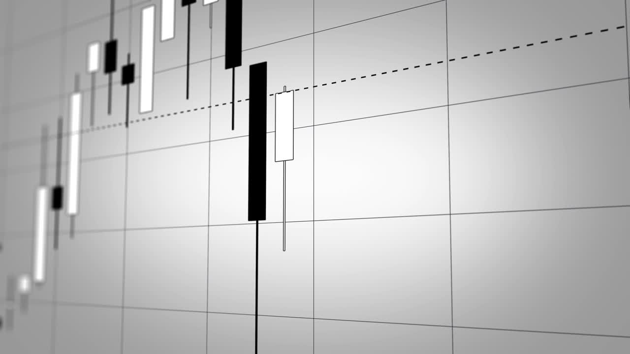 gráfico del mercado de valores, gráfico de velas japonés en el lapso de tiempo