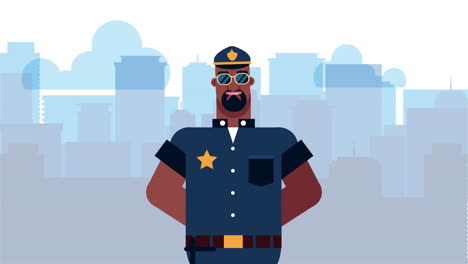 police officer worker character animation