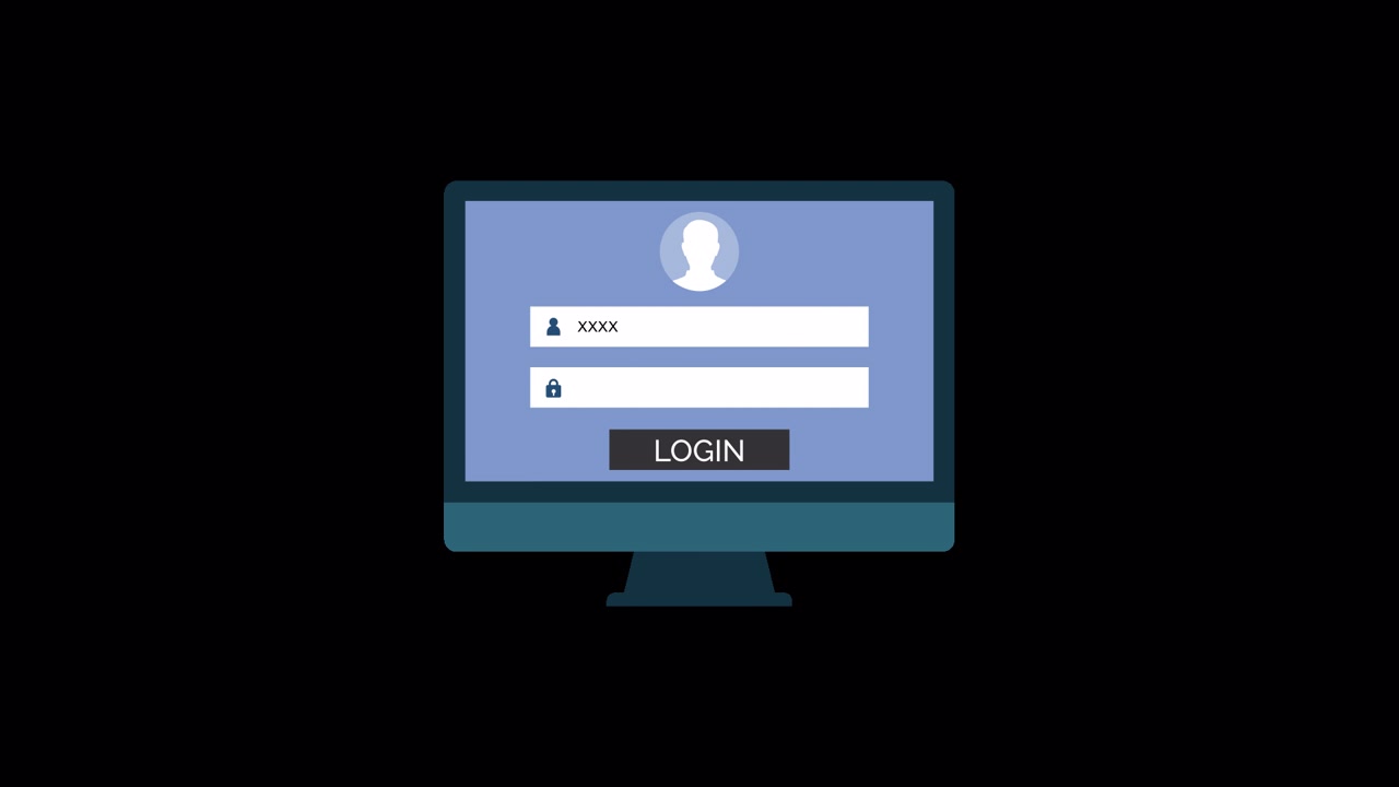 User Typing Credentials on Animated Computer Login Screen