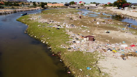 Polluted river in Son Hai, Ninh Thuan, Phan Rang, South Vietnam