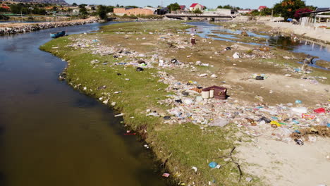 polluted river in son hai, ninh thuan, phan rang, south vietnam