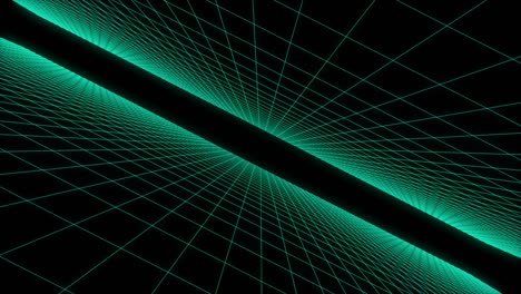 wireframe paisaje digital concepto de túnel plano holograma 3d renderización de fondo de movimiento.