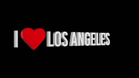 i love los angeles. text and heart 3d. alpha channel