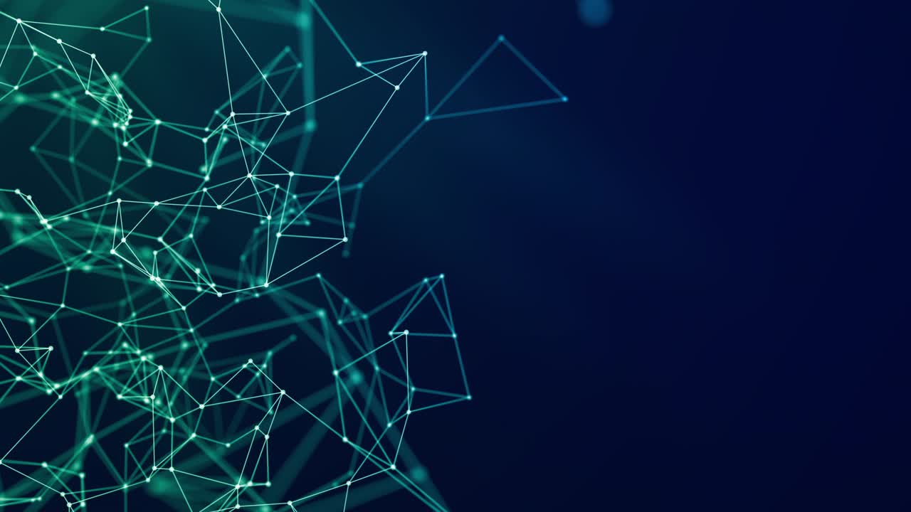 Abstract geometric plexus with triangular cells connecting dots background.