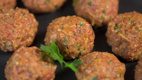 recipe for meatballs before cooking on turntable