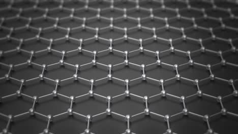 graphene atom nanostructure loopable animation. nanotube in form of honeycomb. concept nanotechnology and sciences. 3d animation