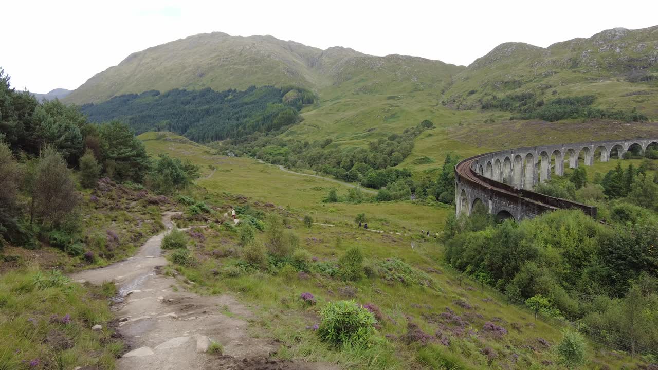 Glenfinnan viaduct view from a hill