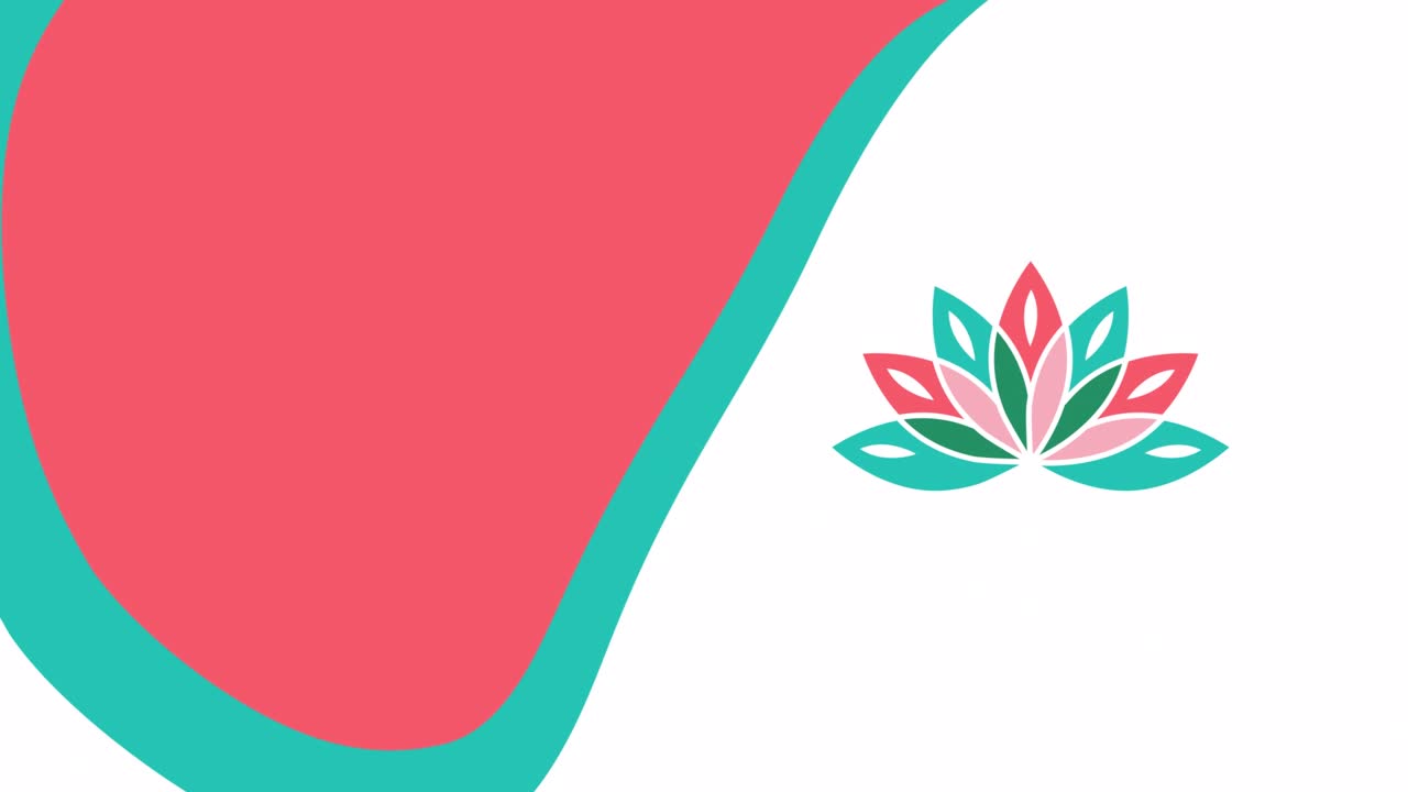 색 배경에 만화 요가 기호의 4k 비디오