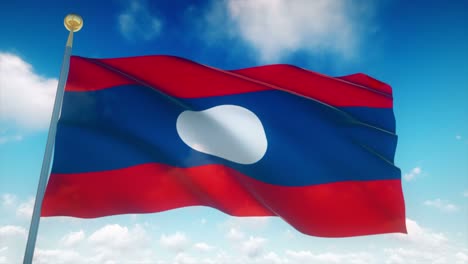 4k bandera muy detallada de laos en bucle