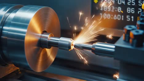 industrial cnc metal machining with sparks