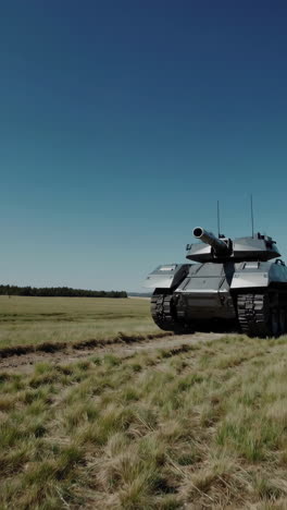 modern tank in a field