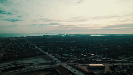 aerial glimpse of chicago’s south side by lake michigan