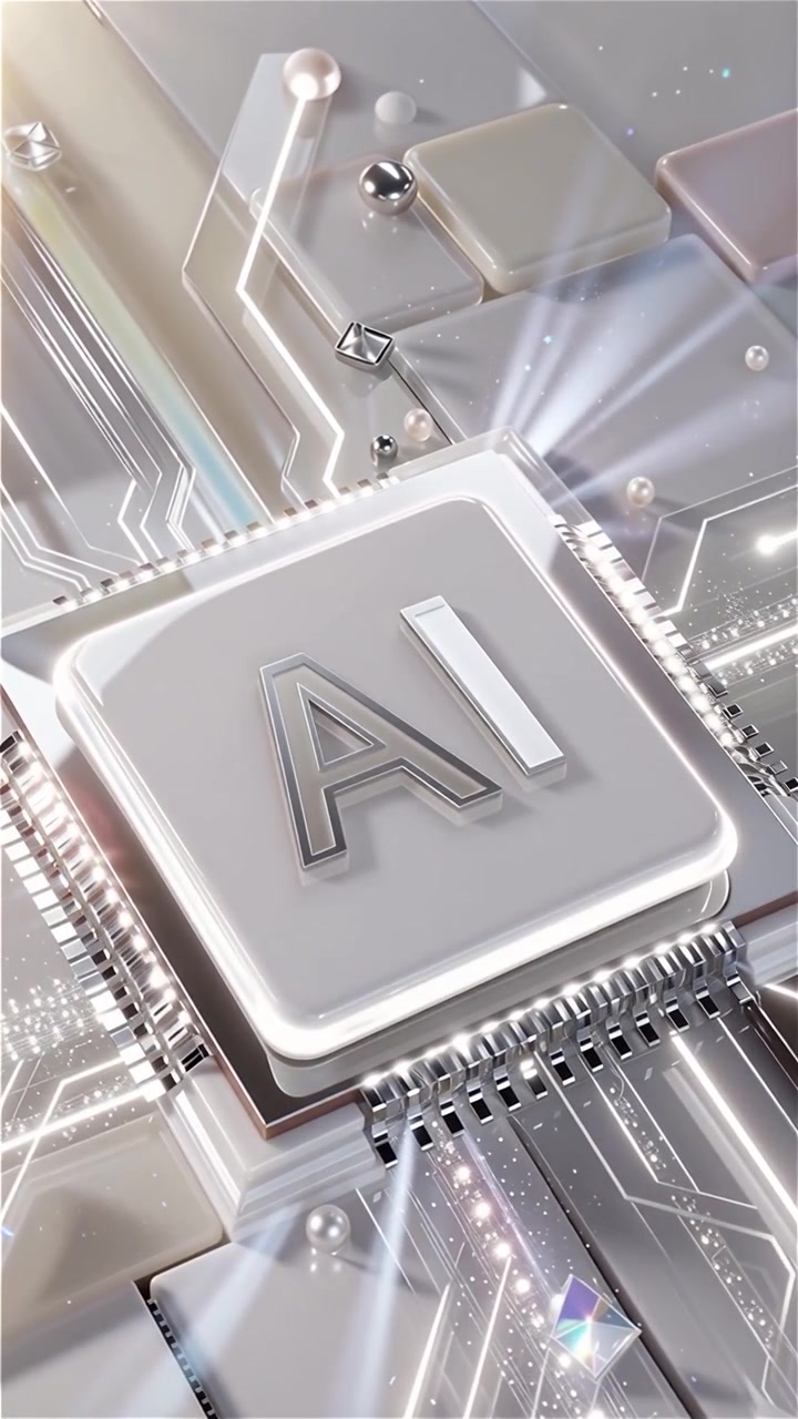 Futuristic AI Chip Motherboard Technology Background