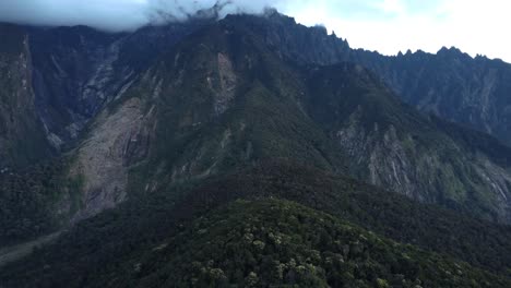 Cinematic-Dramatic-Close-Drone-shot-of-Mount-Kinabalu-at-Maragang-Hill-Sabah-Malaysia-daylight