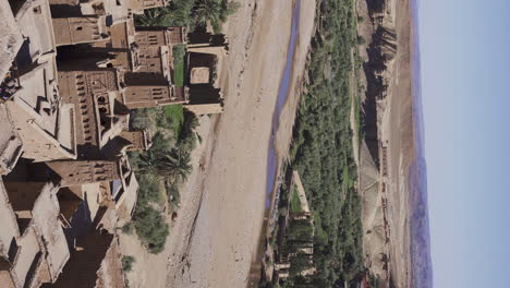 vertical of aït benhaddou stone village on the former caravan route between the sahara and marrakesh in morocco