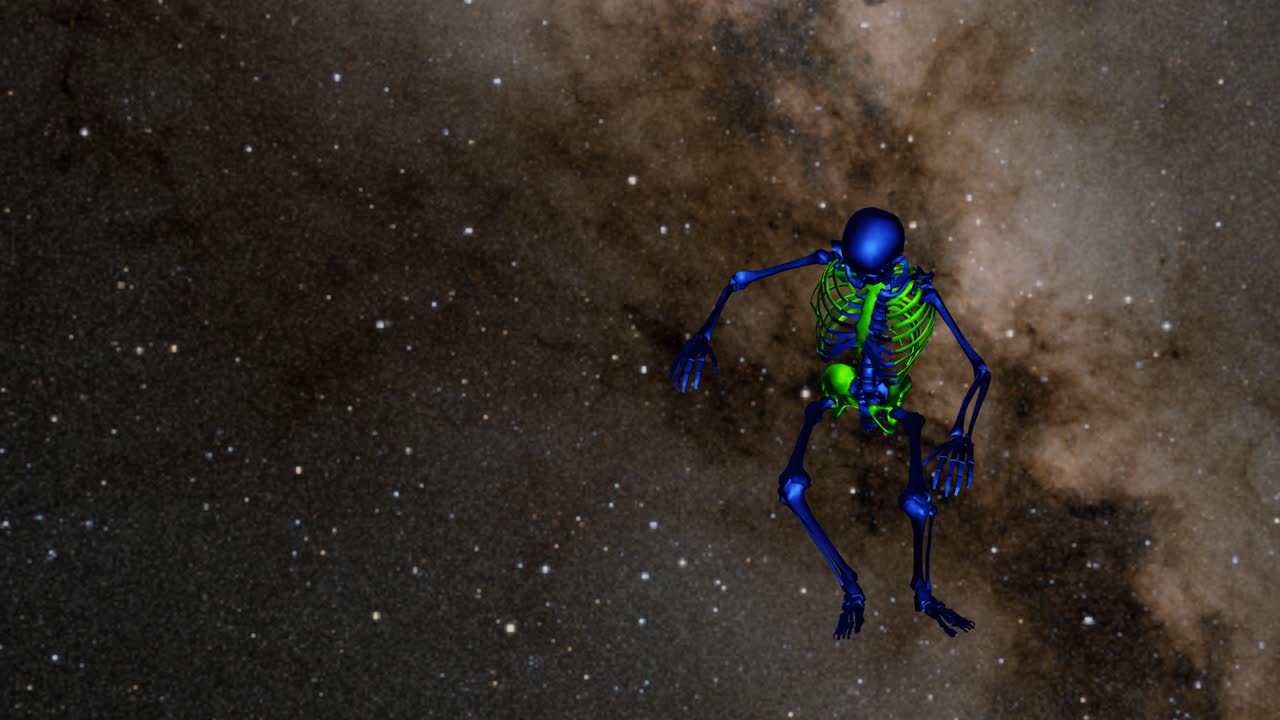 animación de baile de suspenso de esqueleto