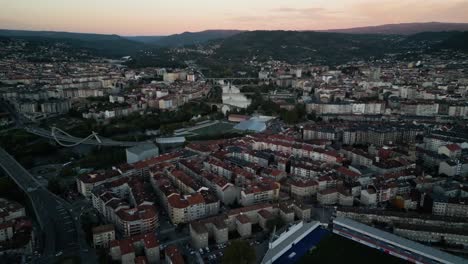 aerial view of oviedo, asturias, spain at sunset