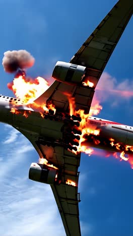 burning airplane