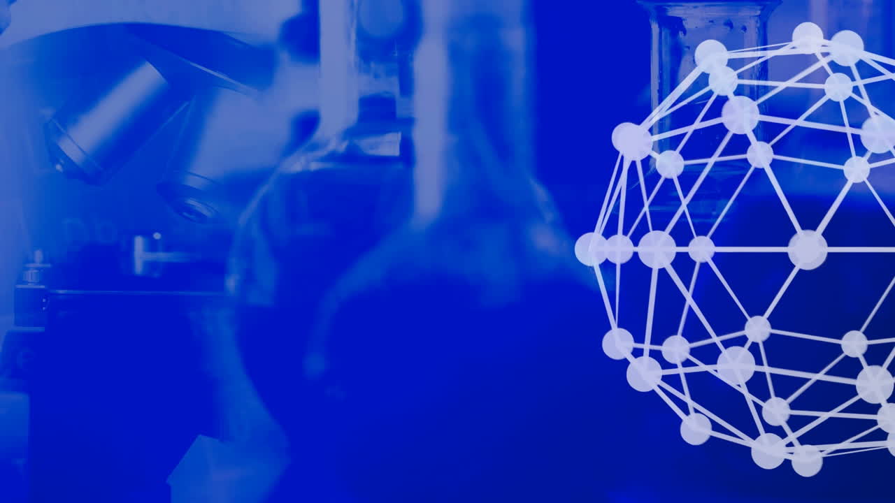 animación de formas en movimiento sobre equipos químicos