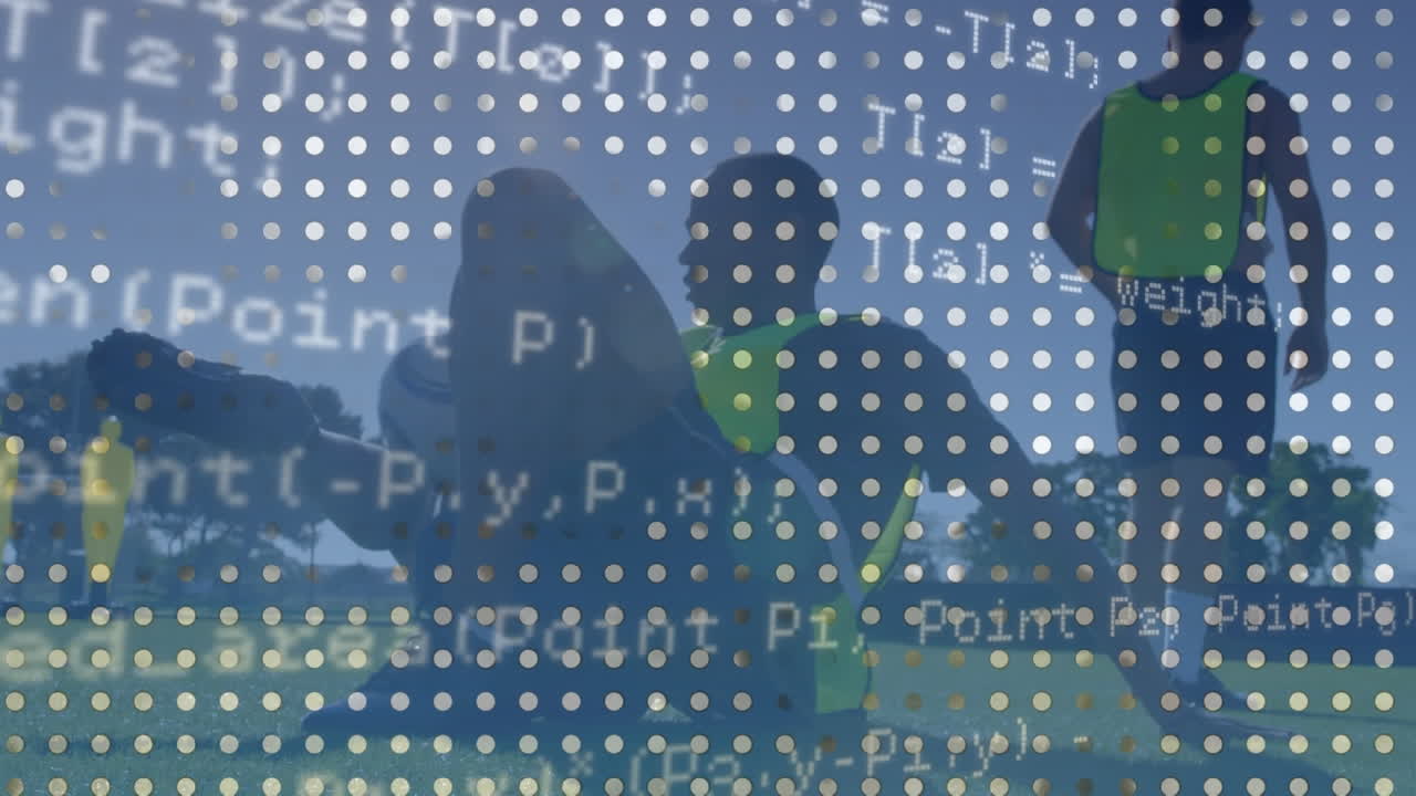 Animation of data processing over football players