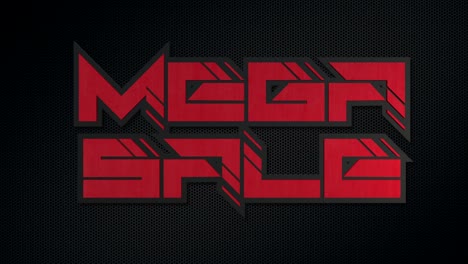 mega venta de metal negro en 3d con animación en bucle de texto