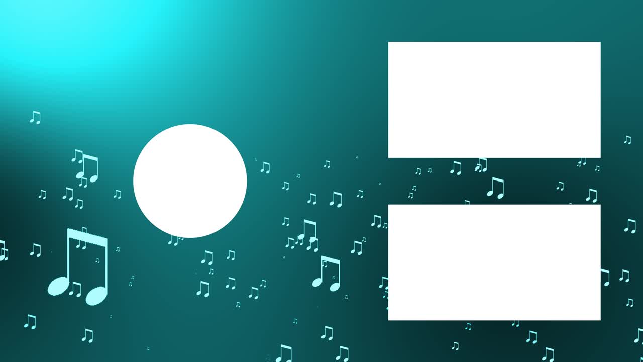 음악적 노트 입자 분류 엔드 카드 엔딩 스크린 모션 그래픽