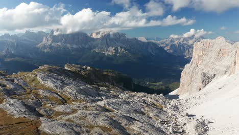 beautiful mountain landscape in dolomites, croda da lago mountain in cortina d'ampezzo