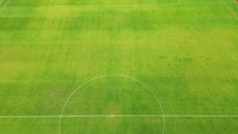 aerial top down view of soccer football field